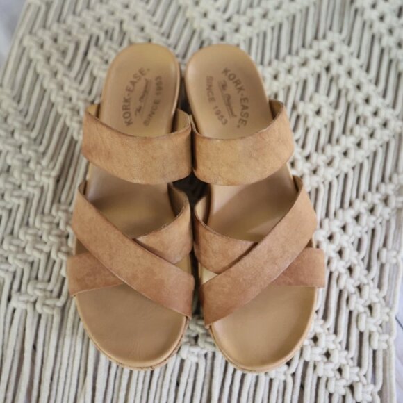 Kork-Ease Women's Camellia Leather Slip on Sandals Camel Brown Size 8 - Picture 4 of 7